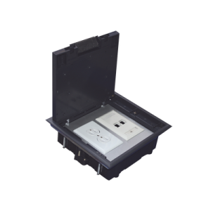 caja de piso para dos módulos universales (socket m2), para alimentación eléctrica y redes de datos (11000 33401) no incluye faceplates