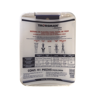 kit para sistemas de fijación en yeso, muros falsos, tabique hueco, uso en interiores (91 piezas) kit para sistemas de fijación en yeso, muros falsos, tabique hueco, uso en interiores (91 piezas)