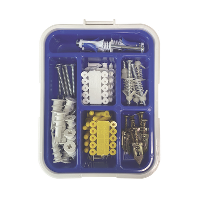 kit para sistemas de fijación en yeso, muros falsos, tabique hueco, uso en interiores (91 piezas) kit para sistemas de fijación en yeso, muros falsos, tabique hueco, uso en interiores (91 piezas)