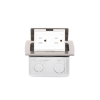 mini caja de piso rectangular en acero inoxidable con 2 contactos eléctricos (11000 21201)