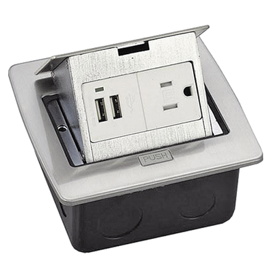 caja de piso cuadrada con 2 puertos usb y contacto eléctrico (11000 21203) caja de piso cuadrada con 2 puertos usb y contacto eléctrico (11000 21203)