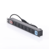 tomacorriente horizontal (pdu) de 6 contactos (nema 5 15r) + 2 usb para instalación en rack de 19", 1ur, 125 vca/ 15 a (the0040091001001)