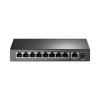 switch poe+ no administrable / de escritorio 9 puertos 10/100 mbps / 8 puertos poe af/at inteligente / presupuesto 65 w / hasta 250 metros
