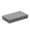 switch gigabit poe+ no administrable de 8 puertos 10/100/1000 mbps, solo 4 puertos poe, para escritorio