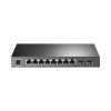 switch poe jetstream sdn administrable 8 puertos 10/100/1000 mbps + 2 puertos sfp, 8 puertos poe, 61w, administración centralizada omada sdn