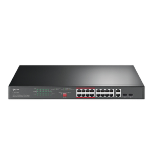 switch poe+ no administrable de 16 puertos 10/100 mbps / 2 puertos 10/100/1000 mbps en combo con 2 puertos sfp / presuuesto poe 250 w / extensor poe de hasta 250 metros