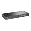 switch poe+ no administrable 16 puertos 10/100 mbps + 2 puertos 10/100/1000 mbps + 1 puerto sfp, 8 puertos extensor poe (hasta 250 m), 150w, diseño para vigilancia ip