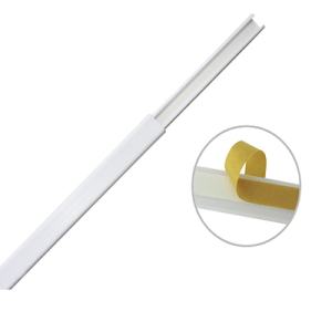 canaleta color blanco de pvc auto extinguible, de una vía, 12 x 8 mm tramo de 6 pies con cinta adhesiva (5000 21252)