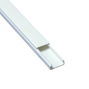 canaleta blanca de pvc auto extinguible, sin división, 20 x 10 mm, tramo de 2.5 m (5101 01260)