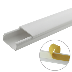 canaleta blanca de pvc auto extinguible, sin división, 20 x 10 mm, tramo de 6 pies, con cinta adhesiva (5101 21262)