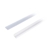 canaleta blanca con tapa transparente de pvc auto extinguible, ideal para colocar iluminación tipo led, sin división, 20 x 10 mm, tramo de 2.5 m