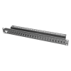 patch panel tera max blindado de 24 puertos, modular (vacío), plano, color negro, 1ur