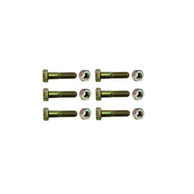 paquete de 6 tornillos grado 5 con tuercas tropicalizadas de 3/8" x 2". paquete de 6 tornillos grado 5 con tuercas tropicalizadas de 3/8" x 2".