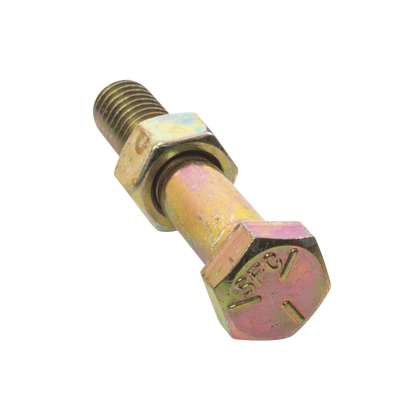 paquete de 6 tornillos grado 5 con tuercas tropicalizadas de 3/8" x 2". paquete de 6 tornillos grado 5 con tuercas tropicalizadas de 3/8" x 2".