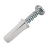 paquete de 20 taquetes blancos 3/4" y 20 tornillos 8mm x 3/4" (1101 05002)
