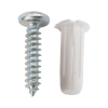 paquete de 20 taquetes blancos 3/4" y 20 tornillos 8mm x 3/4" (1101 05002)