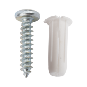 paquete de 20 taquetes blancos 3/4" y 20 tornillos 8mm x 3/4" (1101 05002)