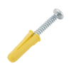 paquete de 20 taquetes amarillo 1" y 20 tornillos 8mm x 1"