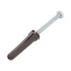 paquete de 10 taquetes café 1 3/4" y 10 tornillos 10mm x 1 3/4" (1104 05002)
