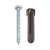 paquete de 10 taquetes café 1 3/4" y 10 tornillos 10mm x 1 3/4" (1104 05002)