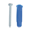 paquete de 6 taquetes azul 2" y 6 tornillos 12mm x 2" (1105 05002)