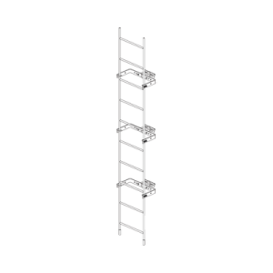 escalera exterma sólida de 3 metros para secciones 1 a 12 de torres super titan (incluye 3 herrajes sujetadores).