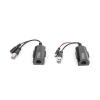 kit de transceptores activos con conector para alimentación (12v/24vcc/ac) turbohd para aplicaciones de video por utp cat5e/6 en hd. distancia de hasta 150 m en 4k