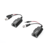 kit de transceptores activos con conector para alimentación (12v/24vcc/ac) turbohd para aplicaciones de video por utp cat5e/6 en hd. distancia de hasta 150 m en 4k