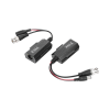 kit de transceptores activos con conector para alimentación (12v/24vcc/ac) turbohd para aplicaciones de video por utp cat5e/6 en hd. distancia de hasta 150 m en 4k