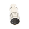 conector f macho en 75 ohm, plegable para instalar en cables coaxiales rg 11, cuerpo de bronce niquelado/ teflón.