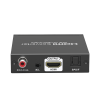 extractor de audio de hdmi a hdmi + audio / salida de audio digital o análoga / spdif / toslink / auxiliar 3.5mm (estéreo) / salida hdmi solo video / soporta arc / hdr / hdcp / separa el audio del contenido hdmi .