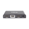 divisor (splitter) hdmi 4k de 1 entrada a 2 salidas / soporta 4k×2k / hdmi 2.0 / hdcp 2.2 / hdmi 3d / longitud del cable de entrada ≤30m, salida ≤25m / divide 1 entrada de video hdmi a 2 salidas de video hdmi (simultaneas).