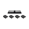 kit divisor y extensor hdmi (extender splitter) / divide 1 fuente hdmi a 4 pantallas / extiende la señal hdmi hasta 120 m / resolución 1080p @ 60 hz / cat 6/6a / soporta ir / baja latencia / uso24/7 / alimente solo el tx (poc).