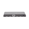 divisor (splitter) hdmi 4k de 1 entrada a 4 salidas (simultaneas) / soporta 4k×2k / soporta hasta 4 equipos con conexión en cascada / hdmi 3d / hdr / hdmi 1.4 / hdcp 1.4 / audio pcm / longitud del cable de entrada ≤30m y salida ≤25m.