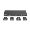 matricial y extensor de video hdmi 4 x 4 / 4 entradas hdmi / 4 salidas hdmi loop / 4 salidas rj45 para extender la señal 40 metros por salida / 1080 @ 60hz / conmutación por rs232, control remoto o ethernet.