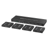 matricial y extensor de video hdmi 4 x 4 / 4 entradas hdmi / 4 salidas hdmi loop / 4 salidas rj45 para extender la señal 70 metros por salida /4k / conmutación por rs232, control remoto o ethernet.
