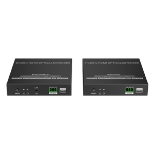 kit extensor por fibra óptica | hasta 40 kilómetros| 4k@60hz | con ir | rs232