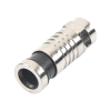 conector f macho de compresión para cable rg 59, cuerpo de bronce niquelado.