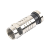 conector f macho de compresión para cable rg 6, cuerpo de bronce niquelado.