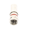 conector f macho de compresión, metálico para cable rg 6, cuerpo de bronce niquelado.