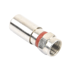 conector f macho de compresión, metálico para cable rg 6, cuerpo de bronce niquelado.