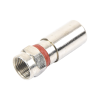conector f macho de compresión, metálico para cable rg 6, cuerpo de bronce niquelado.