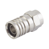 conector f macho, plegable de doble blindaje para cable rg 6, cuerpo de bronce niquelado.
