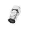 conector f macho, plegable de doble blindaje para cable rg 59, cuerpo de bronce niquelado.