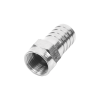 conector f macho, plegable de doble blindaje para cable rg 59, cuerpo de bronce niquelado.