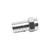 conector f macho, plegable de doble blindaje para cable rg 59, cuerpo de bronce niquelado.