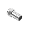 conector f macho, plegable de doble blindaje para cable rg 59, cuerpo de bronce niquelado.
