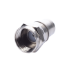 conector f macho plegable, con pin para cable rg 59, cuerpo de bronce niquelado.