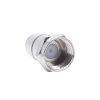 conector f macho, plegable con pin para cable rg 6, cuerpo de bronce niquelado.