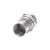 conector f macho, plegable con pin para cable rg 6, cuerpo de bronce niquelado.